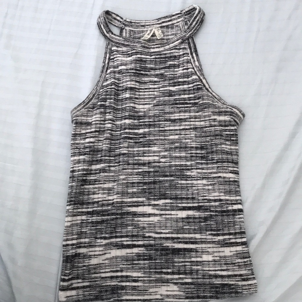 Black and white body con tank